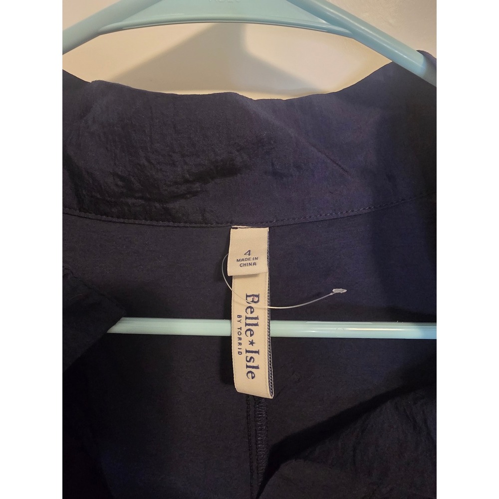 Belle Isle by Torrid Navy Blue Popover Blouse Oversized Textured Top Plus Size 4 - Picture 4 of 9